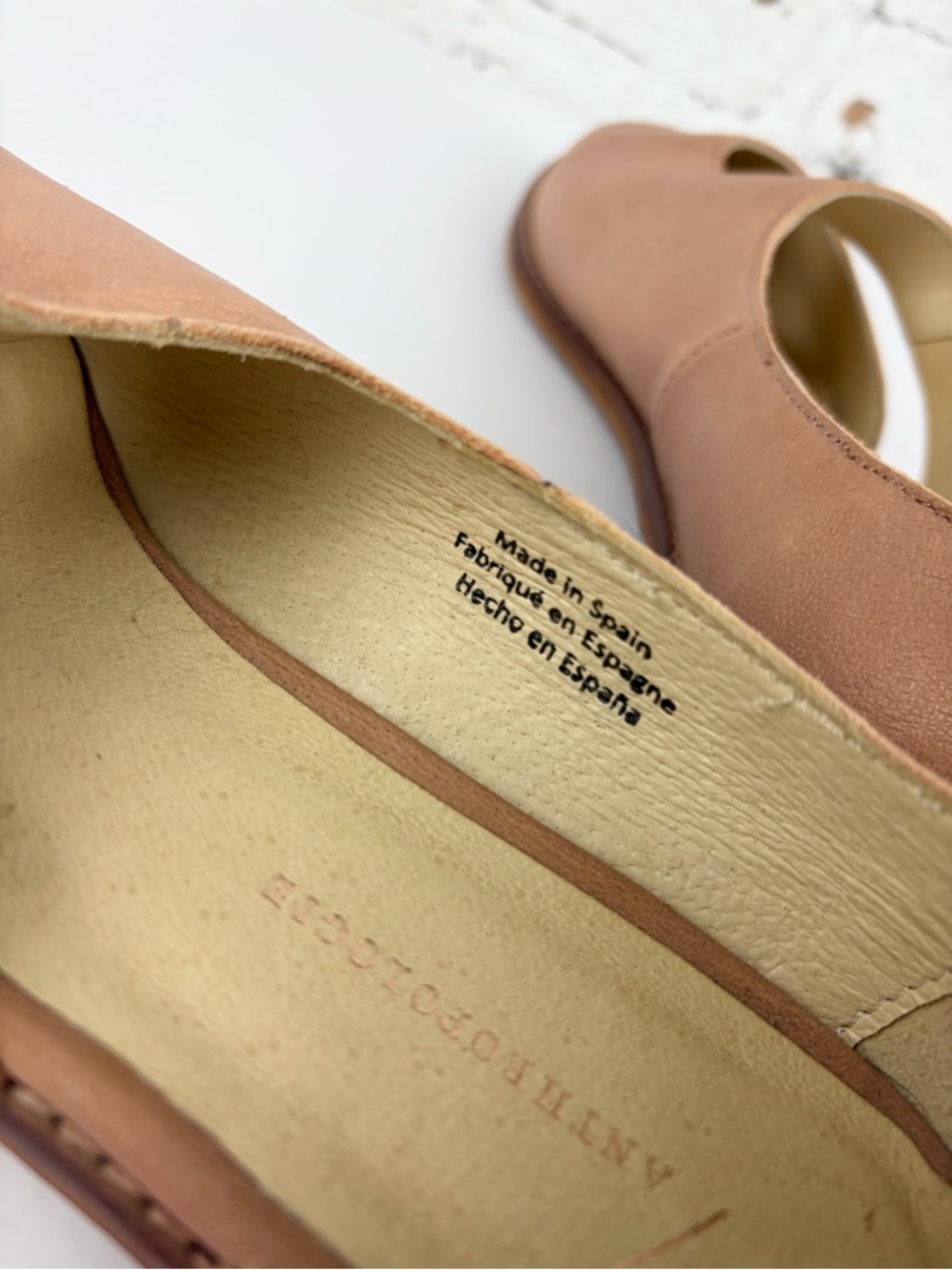 Anthropologie Sasha Pink Leather Cutout Do’orsay Mary Jane Ballet Flats 39 - Picture 7 of 12